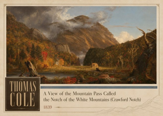 Thomas Cole A View of the Mountain Pass Called the Notch of the White Mountains (Crawford Notch) I No2 - Plakát