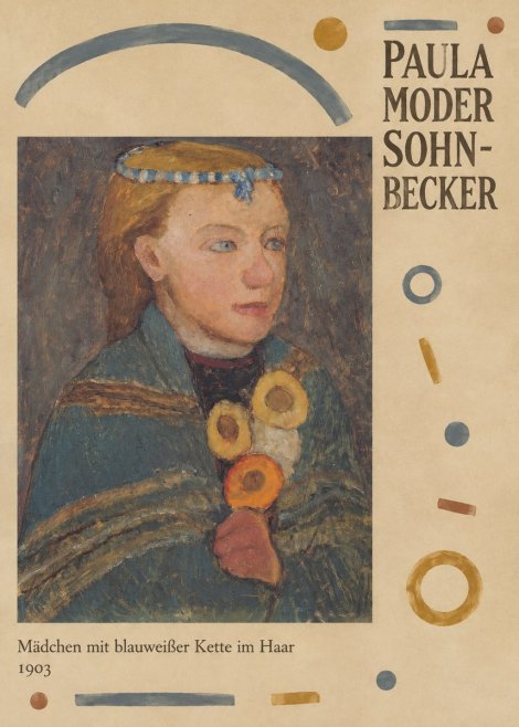 Paula Modersohn-Becker Mädchen Mit Blauweißer Kette Im Haar No6 - Plakát