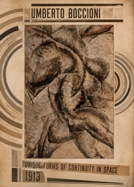 Umberto Boccioni Unique Forms of Continuity in Space No5 - Plakát