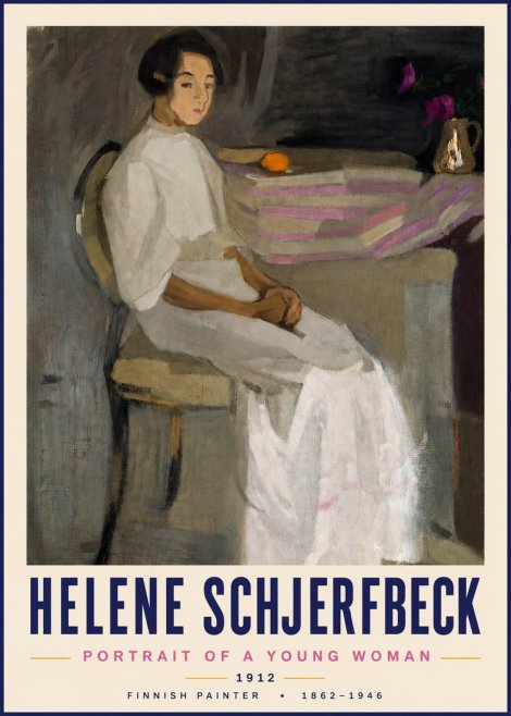 Helene Schjerfbeck Portrait of a Young Woman No4 - Plakát