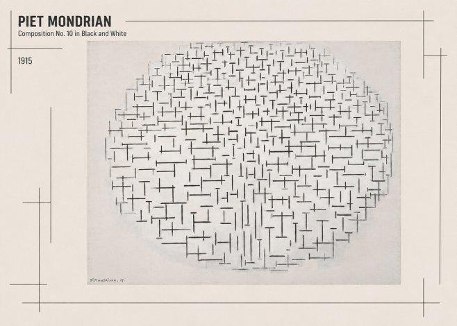 Piet Mondrian Composition 10 in Black and White No2 - Plakát