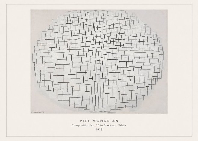 Piet Mondrian Composition 10 in Black and White No4 - Plakát