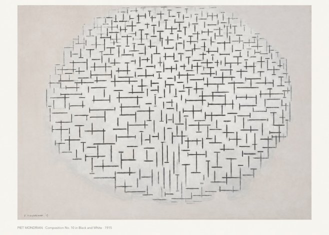 Piet Mondrian Composition 10 in Black and White No6 - Plakát