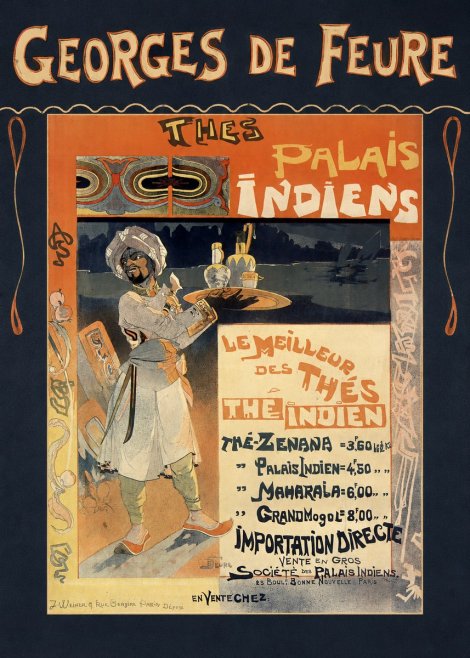 Georges de Feure Thés Palais Indien No6 - Plakát