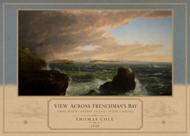 Thomas Cole View Across Frenchman's Bay from Mount Desert Island, After a Squall I No3 - Plakát