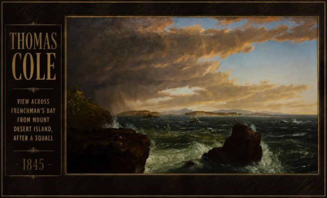 Thomas Cole View Across Frenchman's Bay from Mount Desert Island, After a Squall I No4 - Plakát