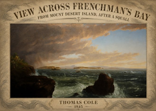 Thomas Cole View Across Frenchman's Bay from Mount Desert Island, After a Squall I No5 - Plakát