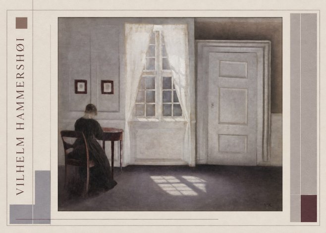 Vilhelm Hammershøi Interior with a Woman at a Table No2 - Plakát
