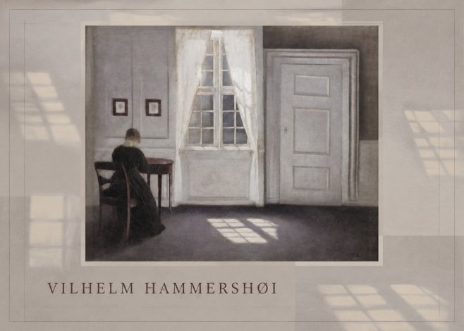 Vilhelm Hammershøi Interior with a Woman at a Table No3 - Plakát