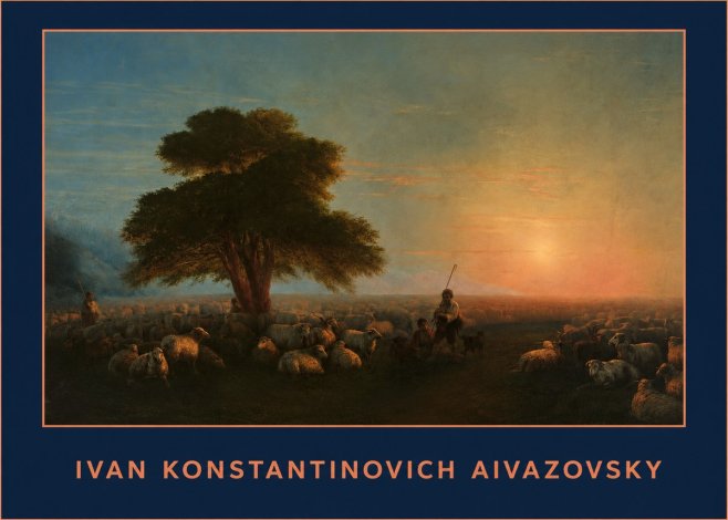 Ivan Konstantinovich Aivazovsky Shepherd with Flock at Sunset No1 - Plakát