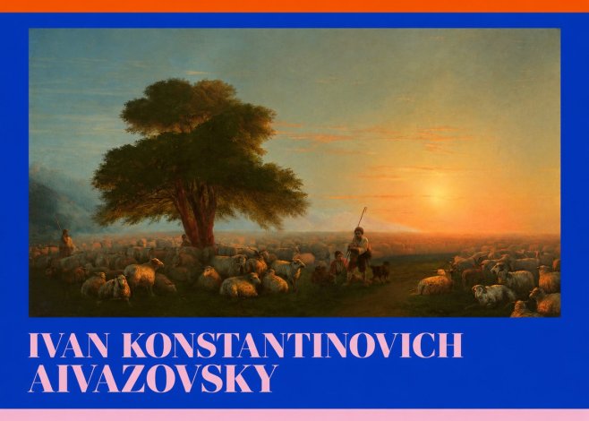 Ivan Konstantinovich Aivazovsky Shepherd with Flock at Sunset No6 - Plakát