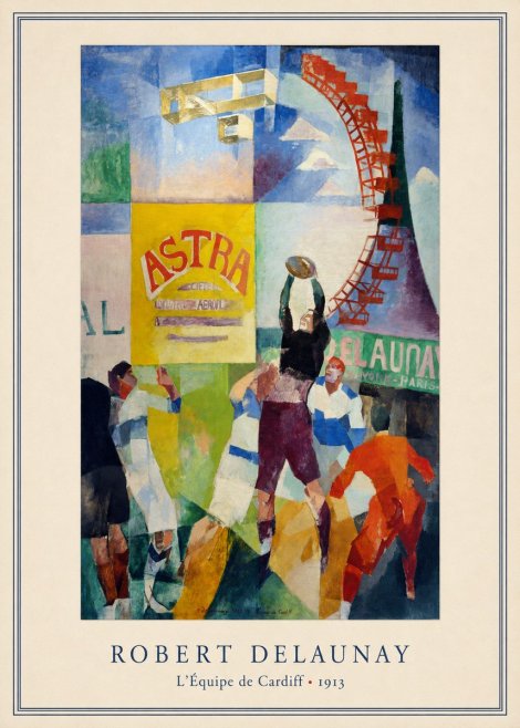 Robert Delaunay L'équipe De Cardiff - 1913 No3 - Plakát