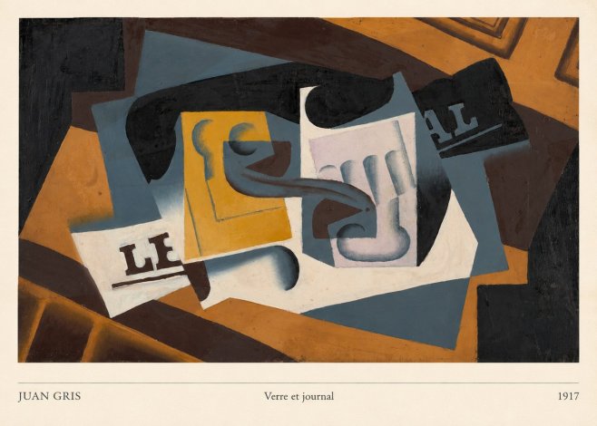 Juan Gris Verre Et Journal No6 - Plakát