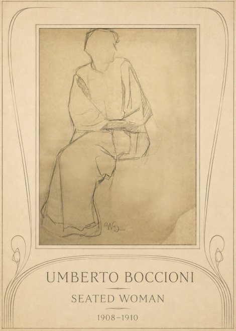 Umberto Boccioni Seated Woman No3 - Plakát
