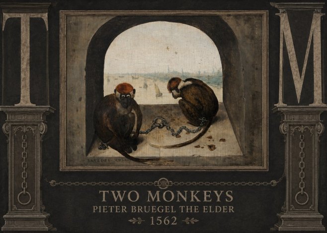 Pieter Bruegel Two Monkeys II No6 - Plakát