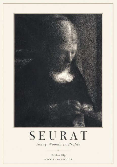 Seurat Young Woman in Profile No1 - Plakát