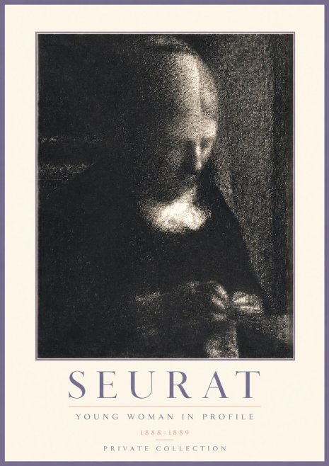 Seurat Young Woman in Profile No3 - Plakát