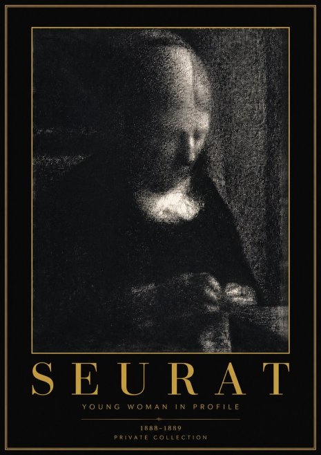 Seurat Young Woman in Profile No4 - Plakát