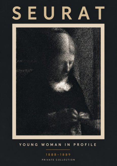 Seurat Young Woman in Profile No6 - Plakát
