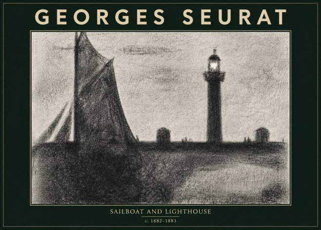 Seurat Sailboat and Lighthouse No5 - Plakát