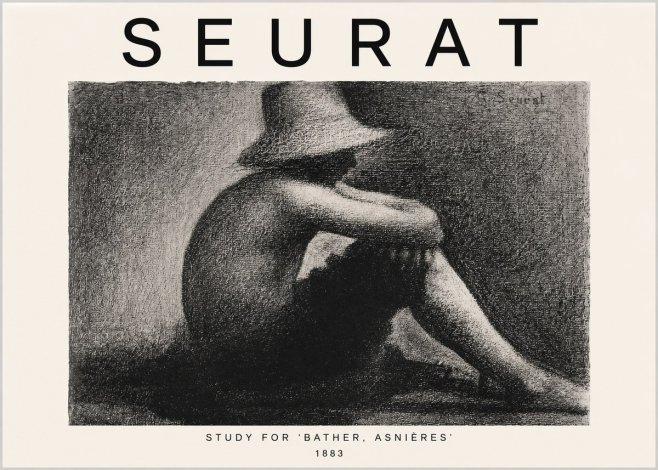 Seurat Study for 'Bather, Asnières' No3 - Plakát