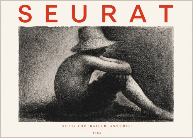 Seurat Study for 'Bather, Asnières' No5 - Plakát