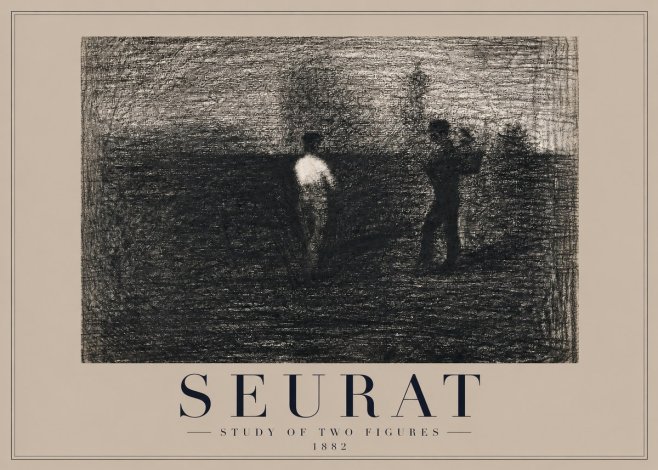 Seurat Study of Two Figures No2 - Plakát