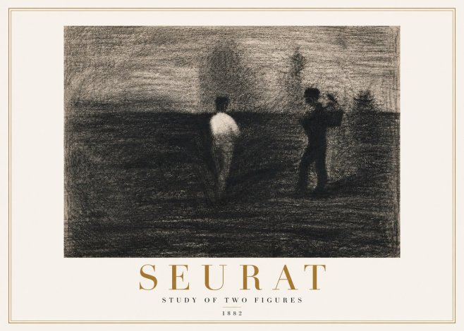 Seurat Study of Two Figures No4 - Plakát