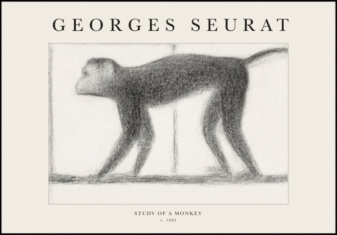 Seurat Study of a Monkey No1 - Plakát
