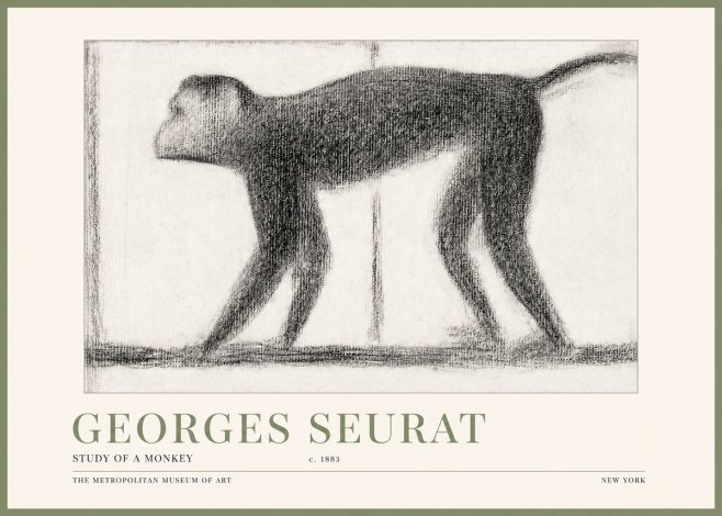 Seurat Study of a Monkey No3 - Plakát