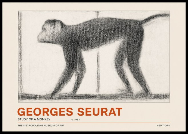 Seurat Study of a Monkey No4 - Plakát