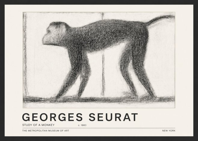 Seurat Study of a Monkey No5 - Plakát