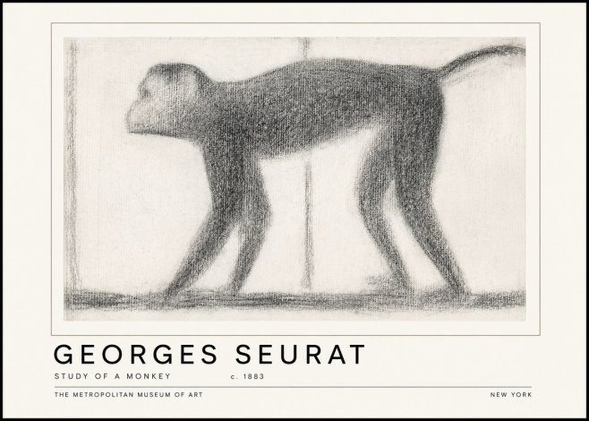 Seurat Study of a Monkey No6 - Plakát