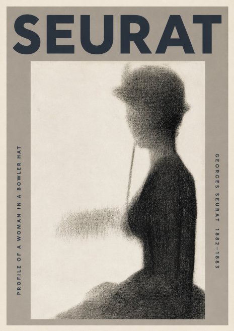 Seurat Profile of a Woman in a Bowler Hat No3 - Plakát