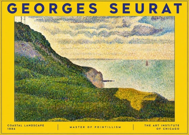 Seurat Coastal Landscape, 1886 No6 - Plakát
