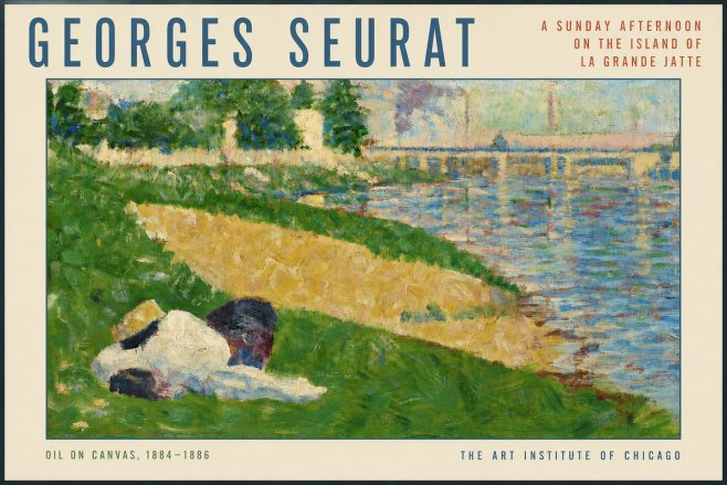 Seurat A Sunday Afternoon on the Island of La Grande Jatte II No3 - Plakát