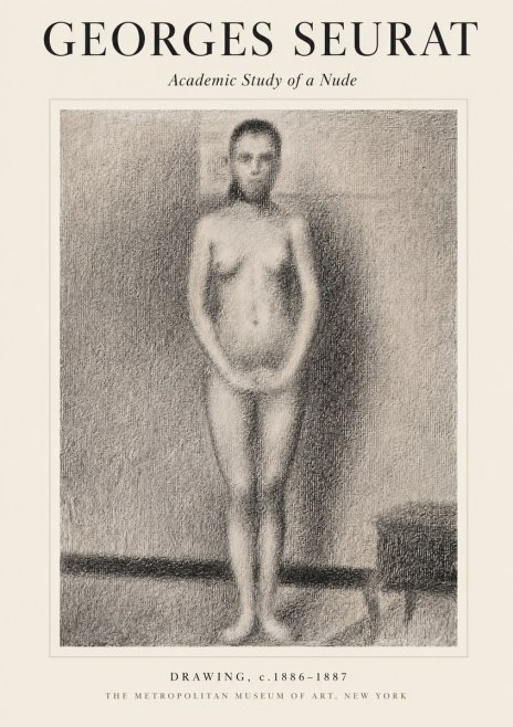 Seurat Academic Study of a Nude No1 - Plakát
