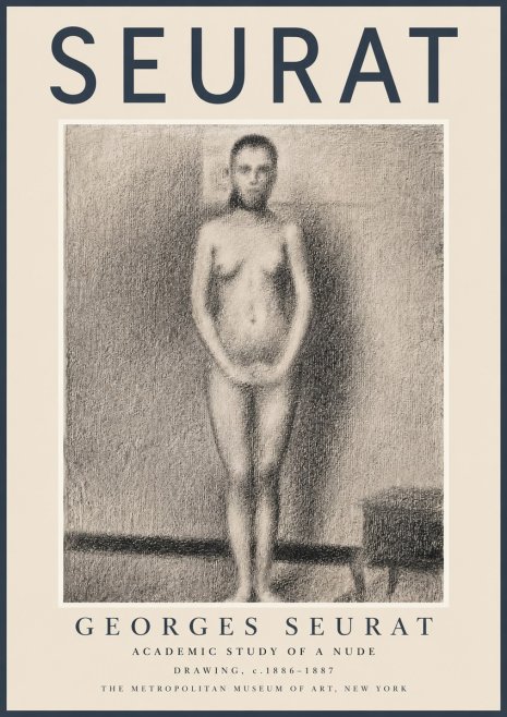 Seurat Academic Study of a Nude No2 - Plakát