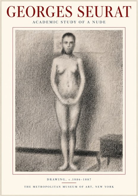 Seurat Academic Study of a Nude No3 - Plakát
