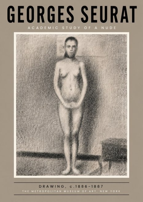 Seurat Academic Study of a Nude No4 - Plakát