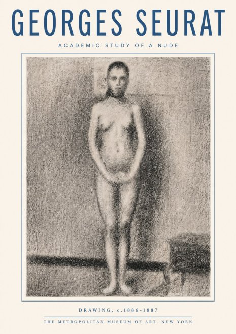Seurat Academic Study of a Nude No5 - Plakát