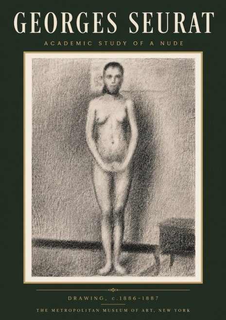 Seurat Academic Study of a Nude No6 - Plakát