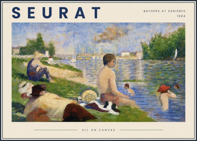 Seurat Bathers at Asnières III No4 - Plakát