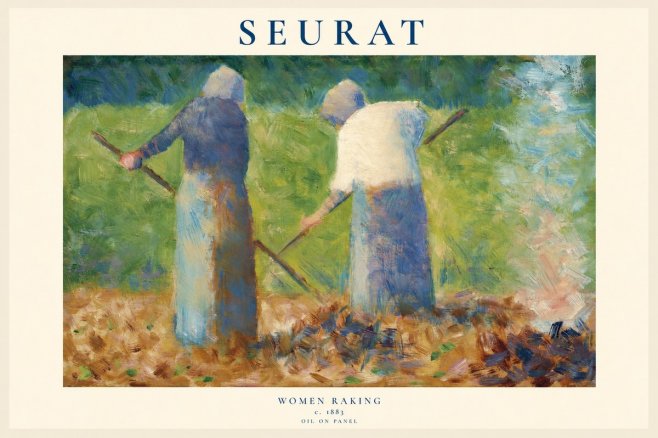 Seurat Women Raking No1 - Plakát