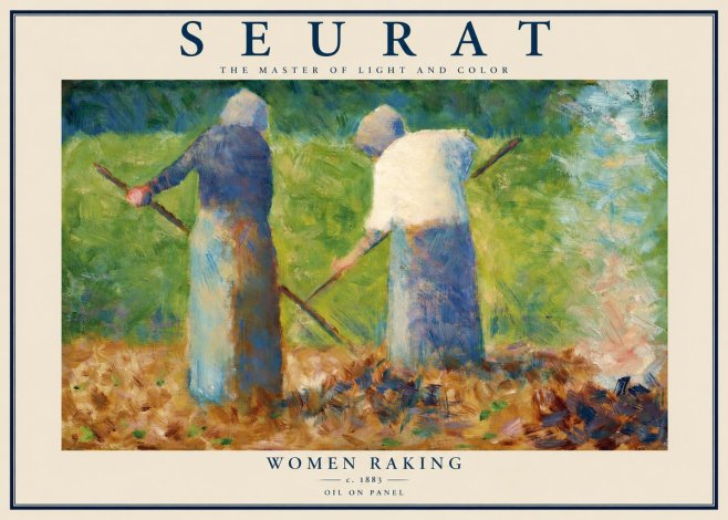 Seurat Women Raking No2 - Plakát