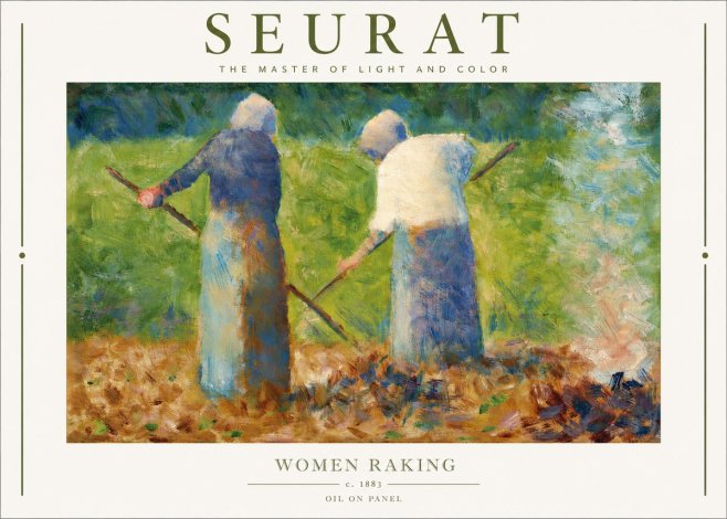 Seurat Women Raking No3 - Plakát