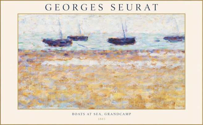 Seurat Boats at Sea, Grandcamp No1 - Plakát