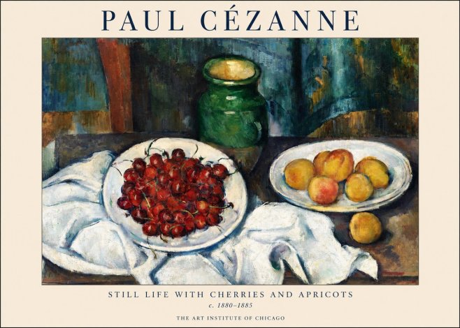 Paul Cézanne Still Life with Cherries and Apricots No1 - Plakát