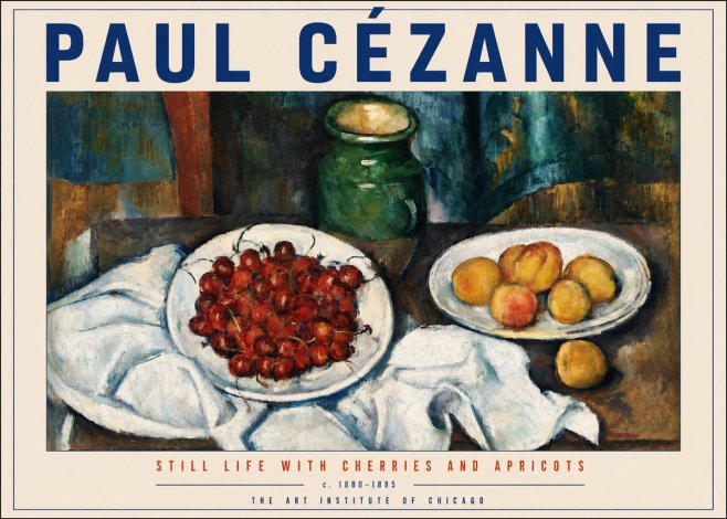 Paul Cézanne Still Life with Cherries and Apricots No4 - Plakát