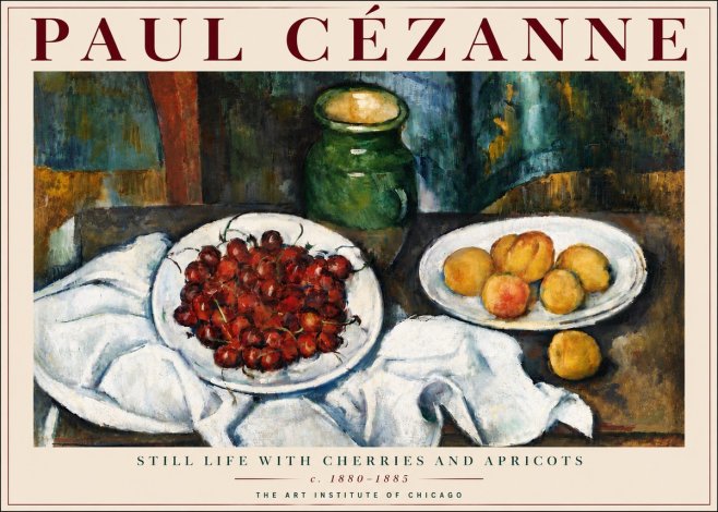 Paul Cézanne Still Life with Cherries and Apricots No6 - Plakát